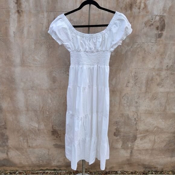 Weworewhat white smocked midi dress - Picture 4 of 9